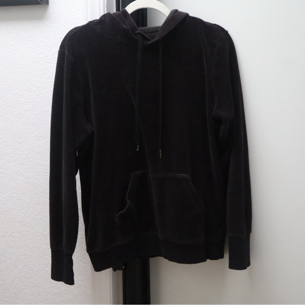 Tek Gear Black Velour Pullover Hoodie